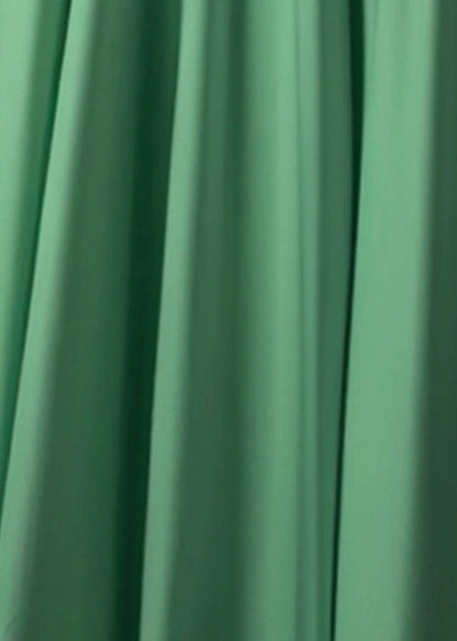 Simple Green High Waist Cotton Skirt Spring
