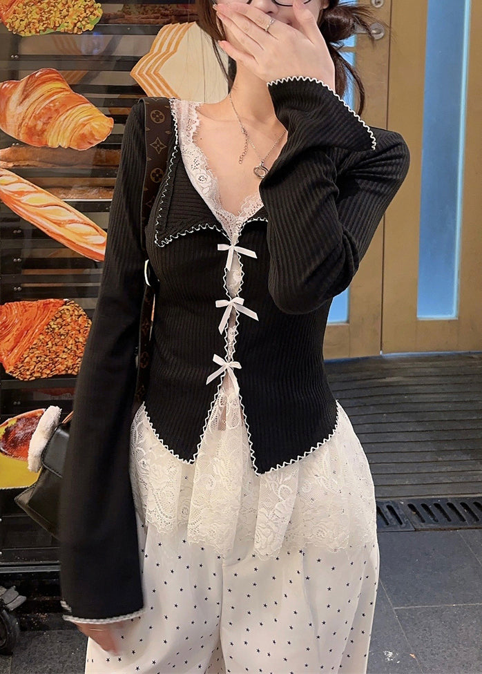 New White V Neck Lace Tank and Knit Cardigans Two Pieces Set Sleeveless