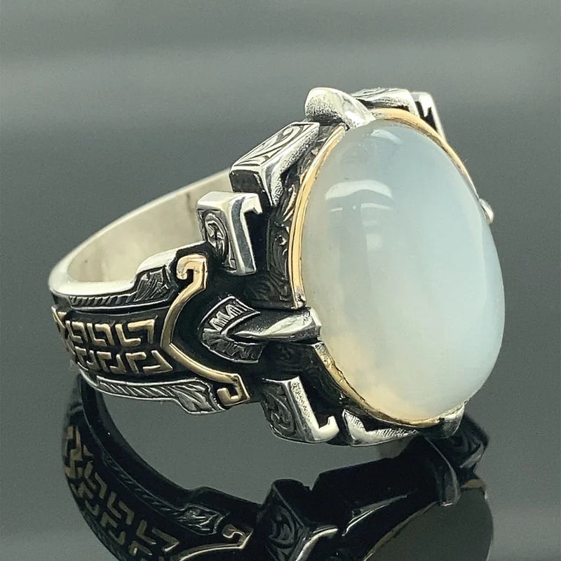 White Opal Seal Ring