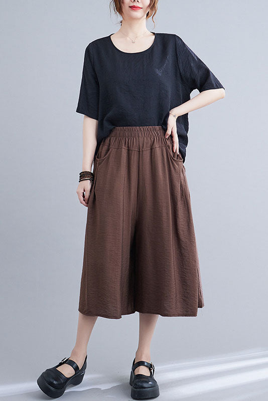 -summer Loose High Waist Cotton Wide Leg Pants