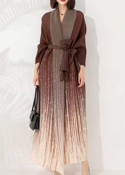 Gradient Coffee Loose Cardigans Batwing Sleeve