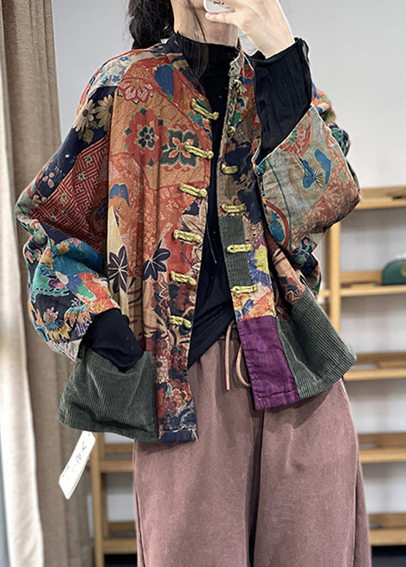 Stylish Colour Stand Collar Pockets Linen Coats Long Sleeve