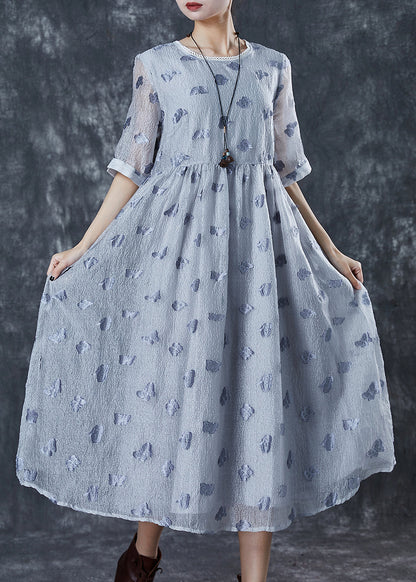 Modern Grey Silk Holiday Dresses Summer