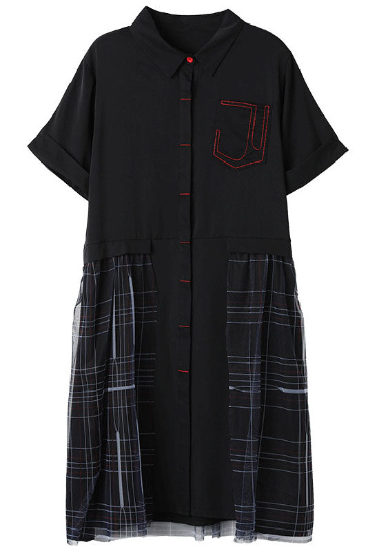 Summer Loose Mesh Embroidered Dress