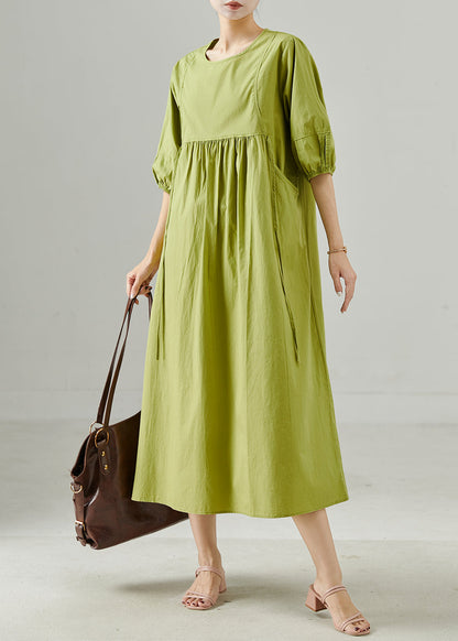 Grass Green Oversized Cotton Holiday Dresses Summer
