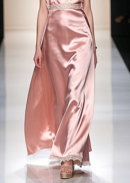 Organic Pink Patchwork Lace Draping Sundress Summer