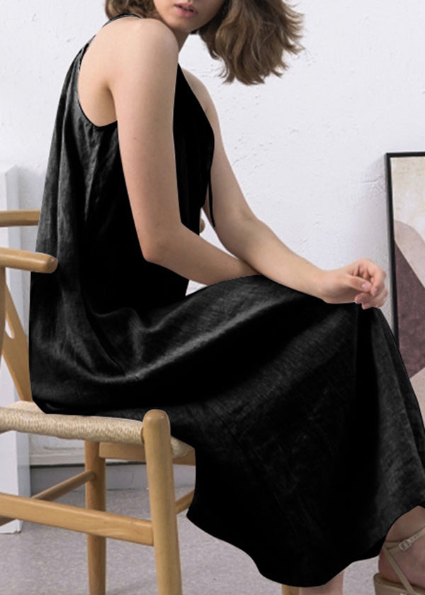Loose Linen Wear on Both Sides Spaghetti Strap Dresses Sleeveless