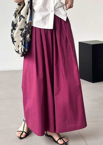 Rose Loose Cotton Wide Leg Pants Elastic Waist