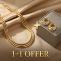 1+1 Offer: Minimalist Mandala Earrings in Gold + Layered Golden Necklace