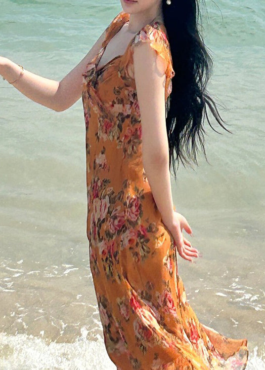 Print Ruffled New Summer Holiday Dress