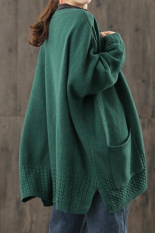 Knitted V-neck Cotton Cardigan Sweater Coat