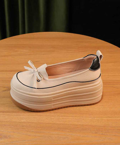 Black Platform Shoes Faux Leather Unique Splicing