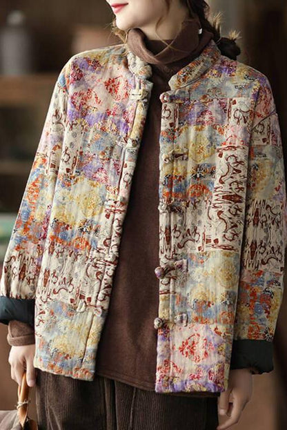 Limited Stock- Retro Thick Warm Print Cotton Coat