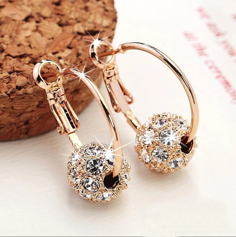 Golden Bright Sphere Earrings