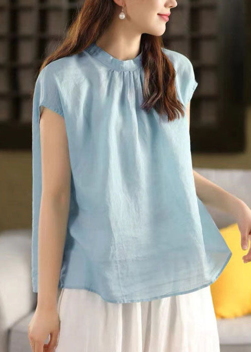Light Green Oversized Linen Tops Summer