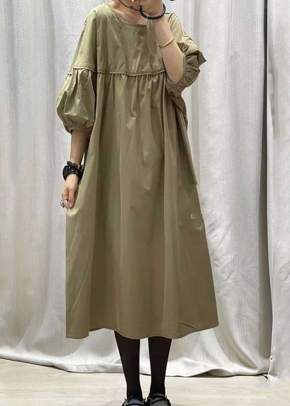 French Black O-neck Patchwork Long Dresses Summer