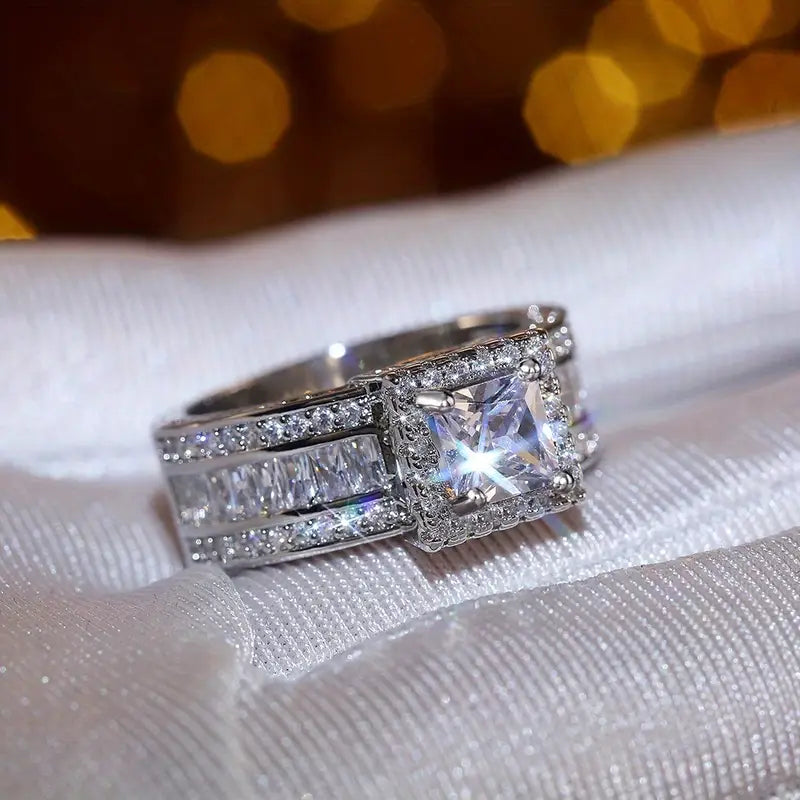 Zirconia Square Ring