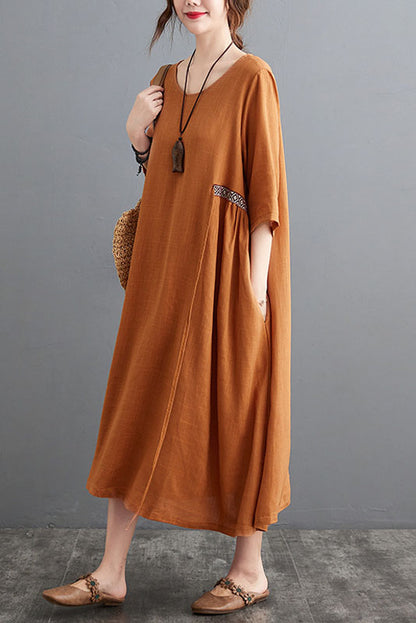 -spring Loose Embroidered Dress