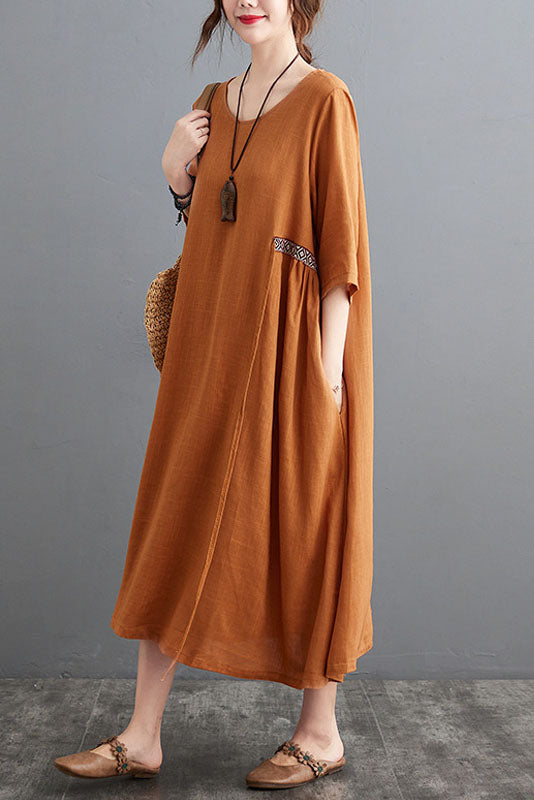 -spring Loose Embroidered Dress