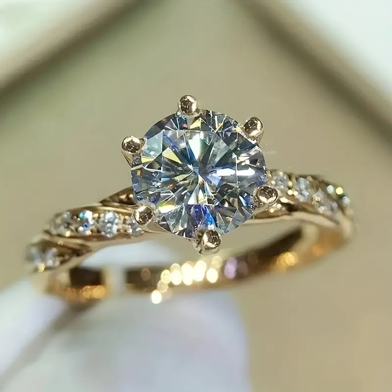 Inlaid Zirconia Bright Ring