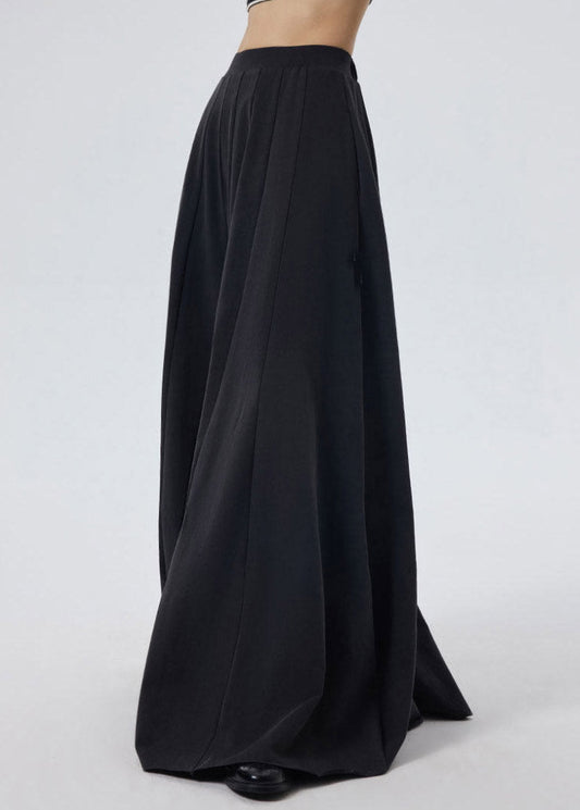 Black Elastic Waist a Line Skirt Spring
