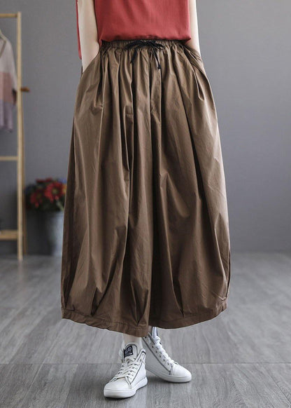 Chocolate Tie Waist Pockets Wide Leg Pants