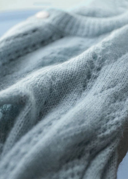 Sky Blue Oversized Chunky Knit Cardigan Spring