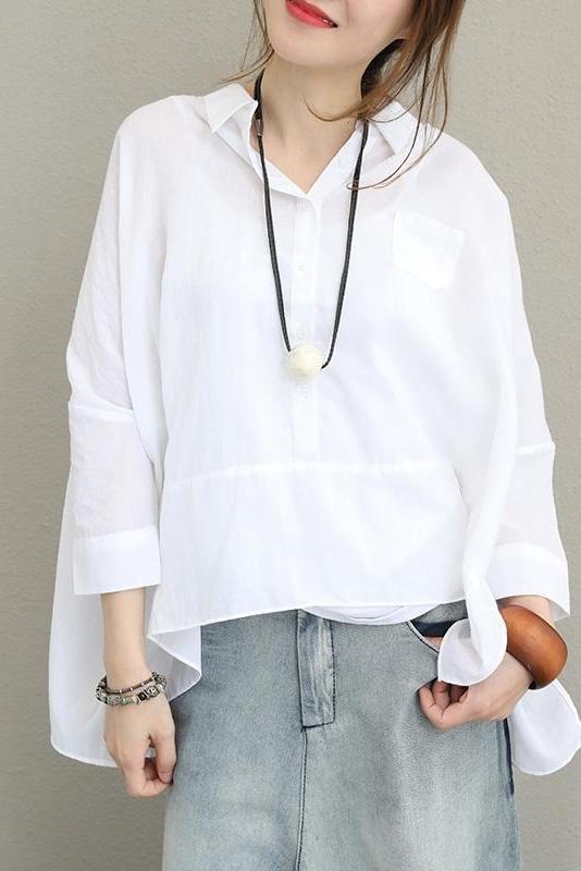 Loose Cotton Shirt Blouse for Autumn