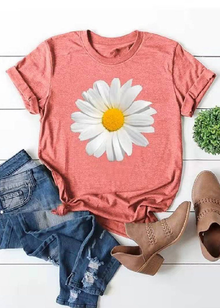 Limited Stock- Shoulder Sleeve Loose Sunflower Printed T-shirt