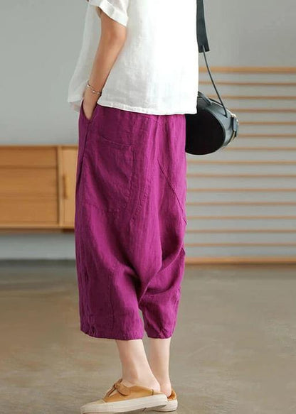 Beige Color Linen Pocket Pants