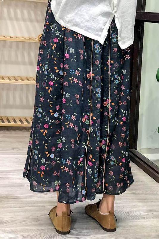 Linen Plaid Summer Skirt