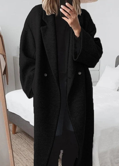 Blue Peter Pan Collar Pockets Woolen Coats Fall