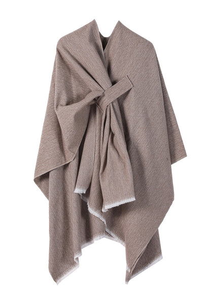 European and American New Blue Knitted Cape