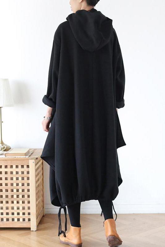Drawstring Irregular Hem Cotton Dress