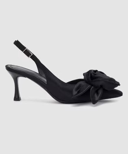 Stylish Black Splicing High Heel Sandals Pointed Toe