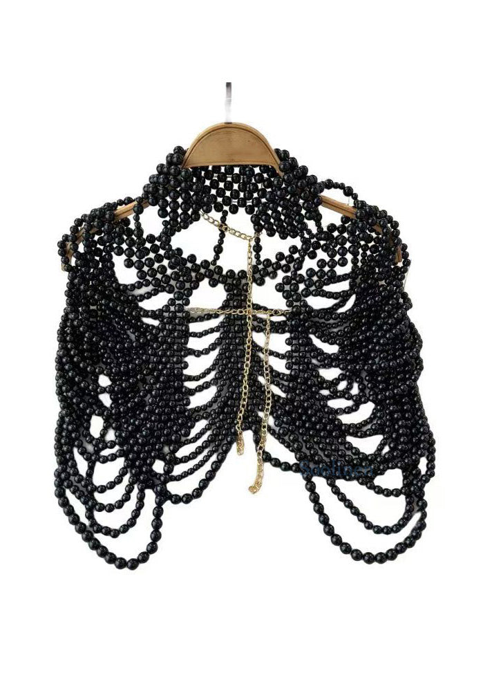 Black Imitation Pearl Banquet Dress Accessories