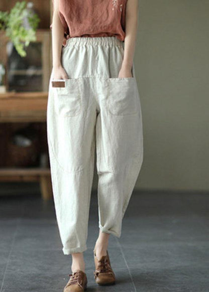 Loose Yellow Loose Summer Pockets Pants