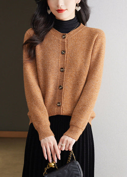 Coffee Cozy Knit Fall Cardigans O Neck