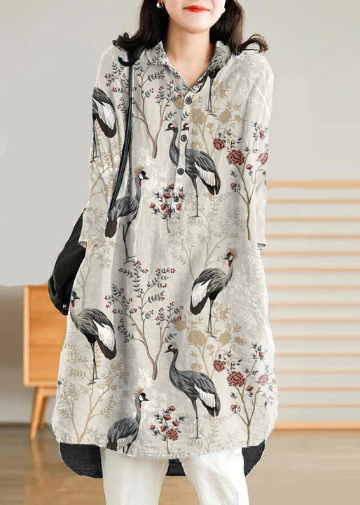 Jade Brown- Linen Linen Shirt Dress