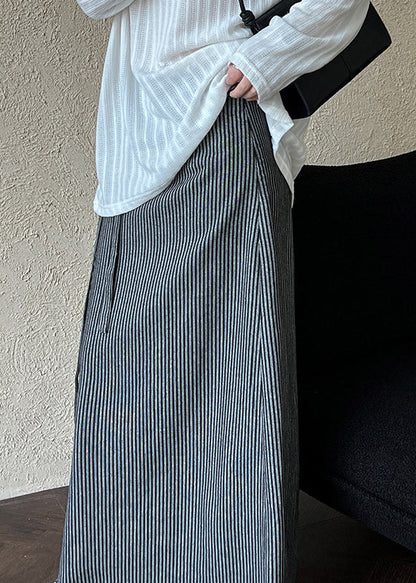 Striped High Waist Tie Waist Maxi Skirts