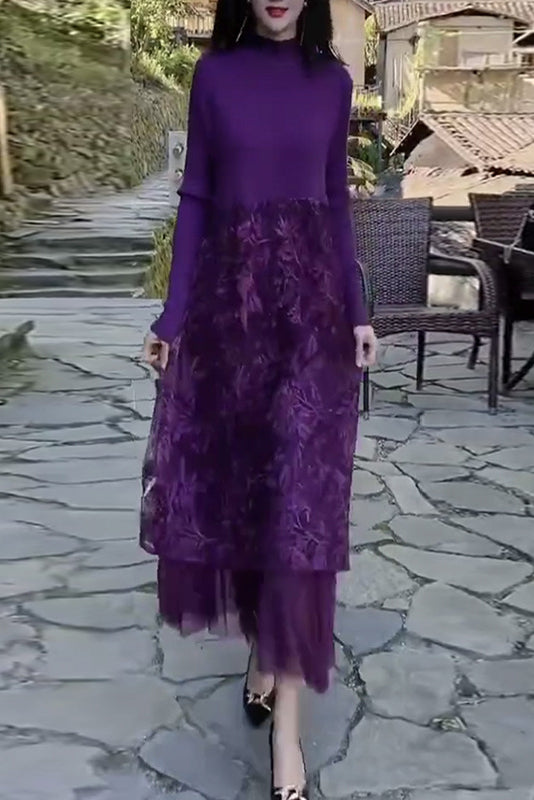 - Knitted Embroidered Dress