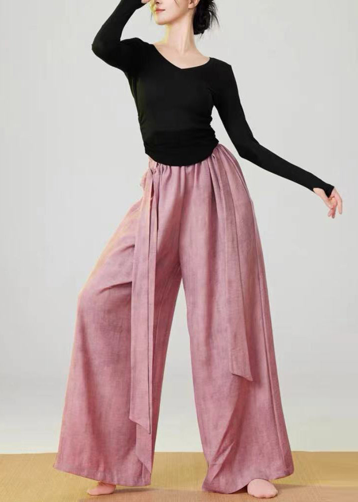 Pink Oversized Tie Dye Linen Pants Spring