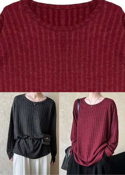 Navy O-neck Top Long Sleeve