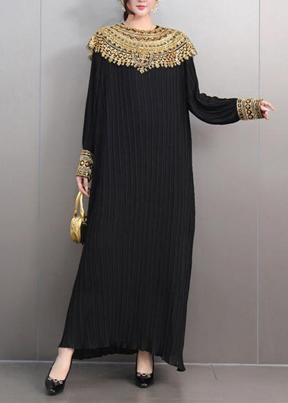 Classy Red O-neck Sequins Sashes Holiday Maxi Dress Lantern Sleeve