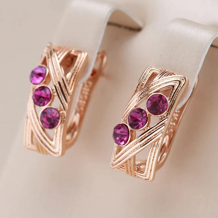 Purple Crystal Earrings