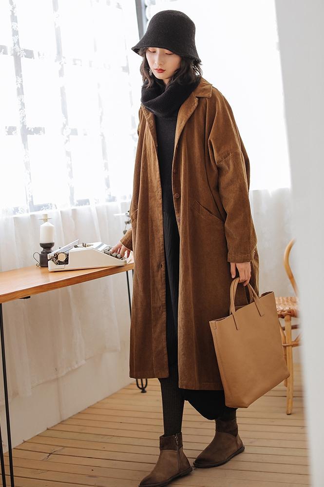 Loose Corduroy Coat for