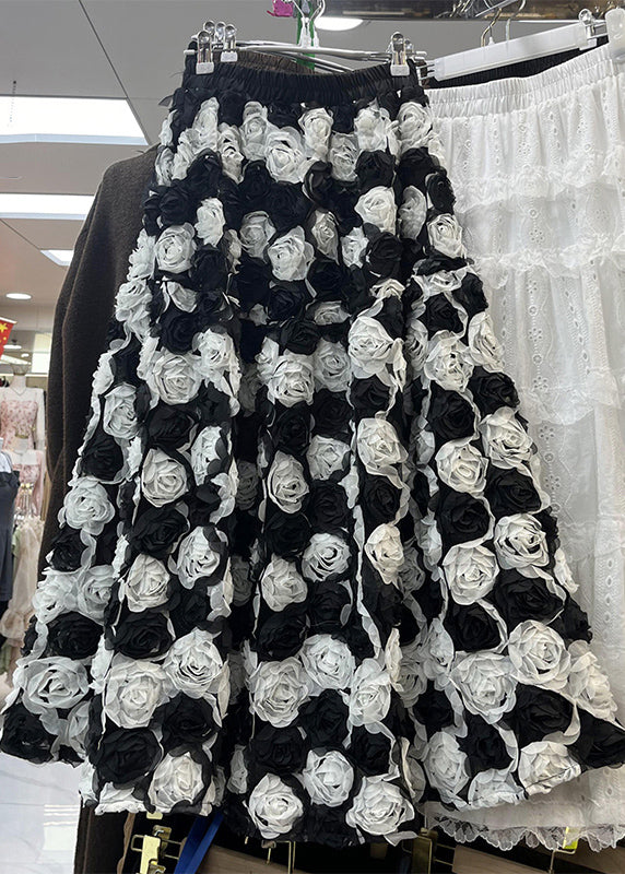 Black High Waist Tulle Maxi Skirt Spring