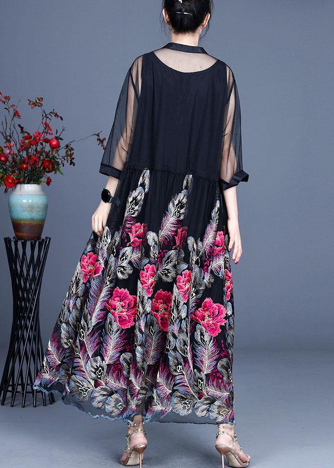 Simple Blue Retro Summer Tulle Vacation Cardigans