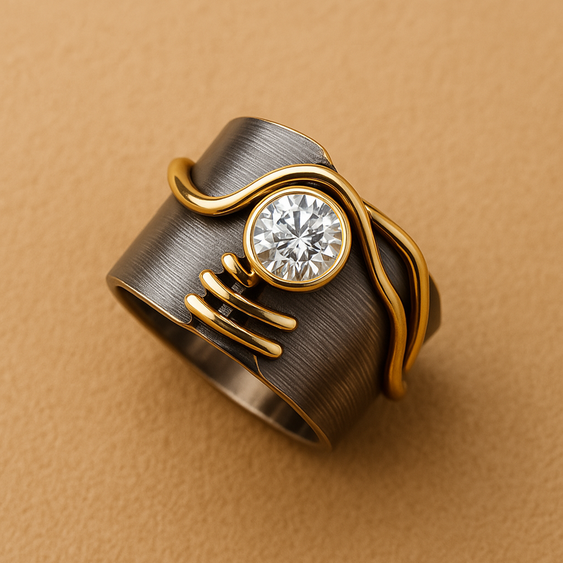 Dark Silver Zirconia Ring