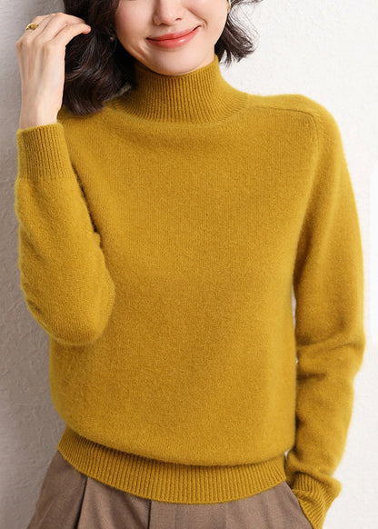 Dark Camel Turtleneck Cashmer Sweaters Winter